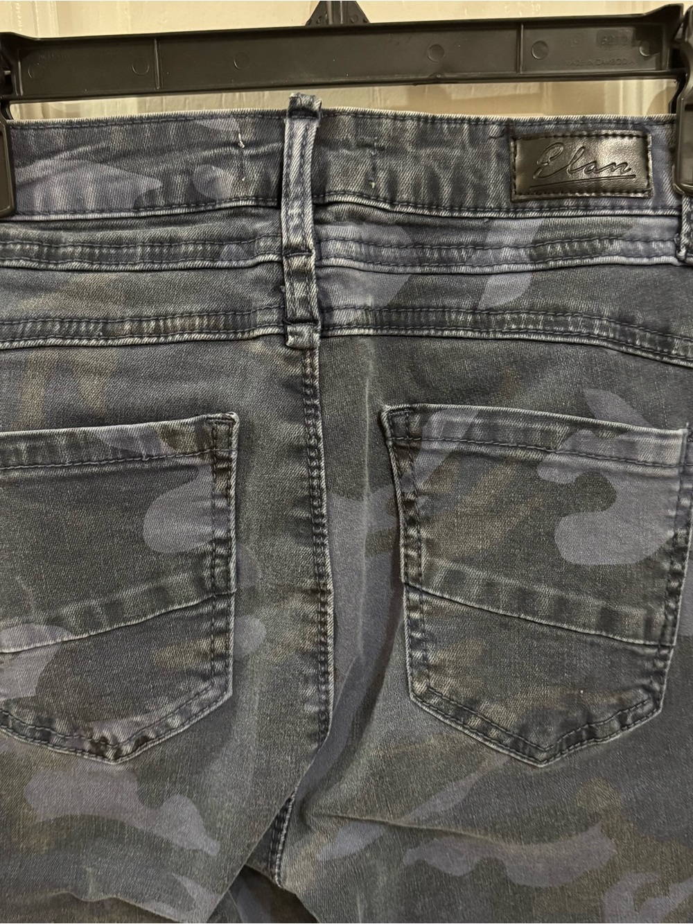Elan Dark Army Blue Camo High-Rise Women’s Jeans - Picture 3 of 6